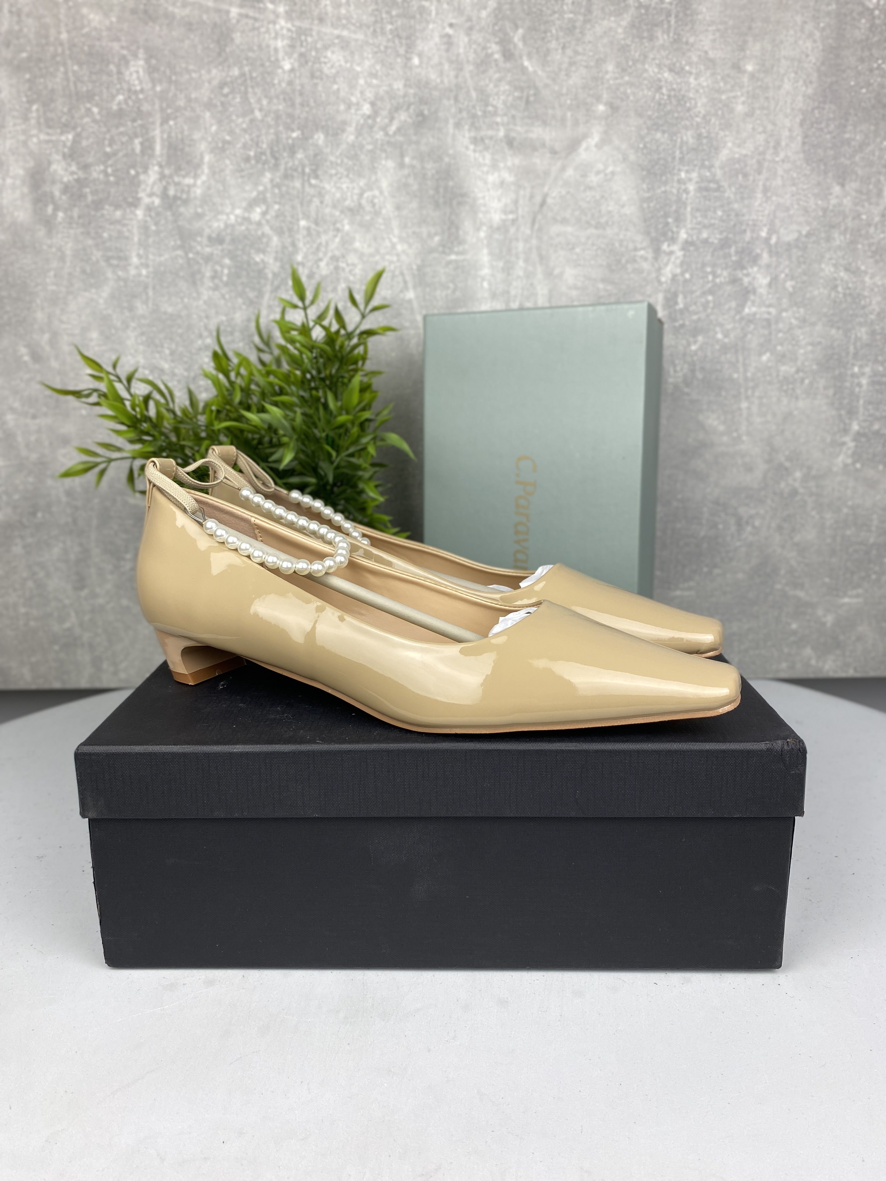 Nowe / buty baleriny / C.Paravano / Ankle Pearl Chain (Lucia) / r. 42