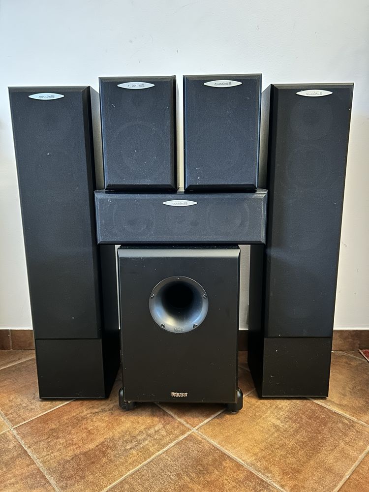 Zestaw kina domowego ONKYO, głośniki quadral i subwoofer  Magnat