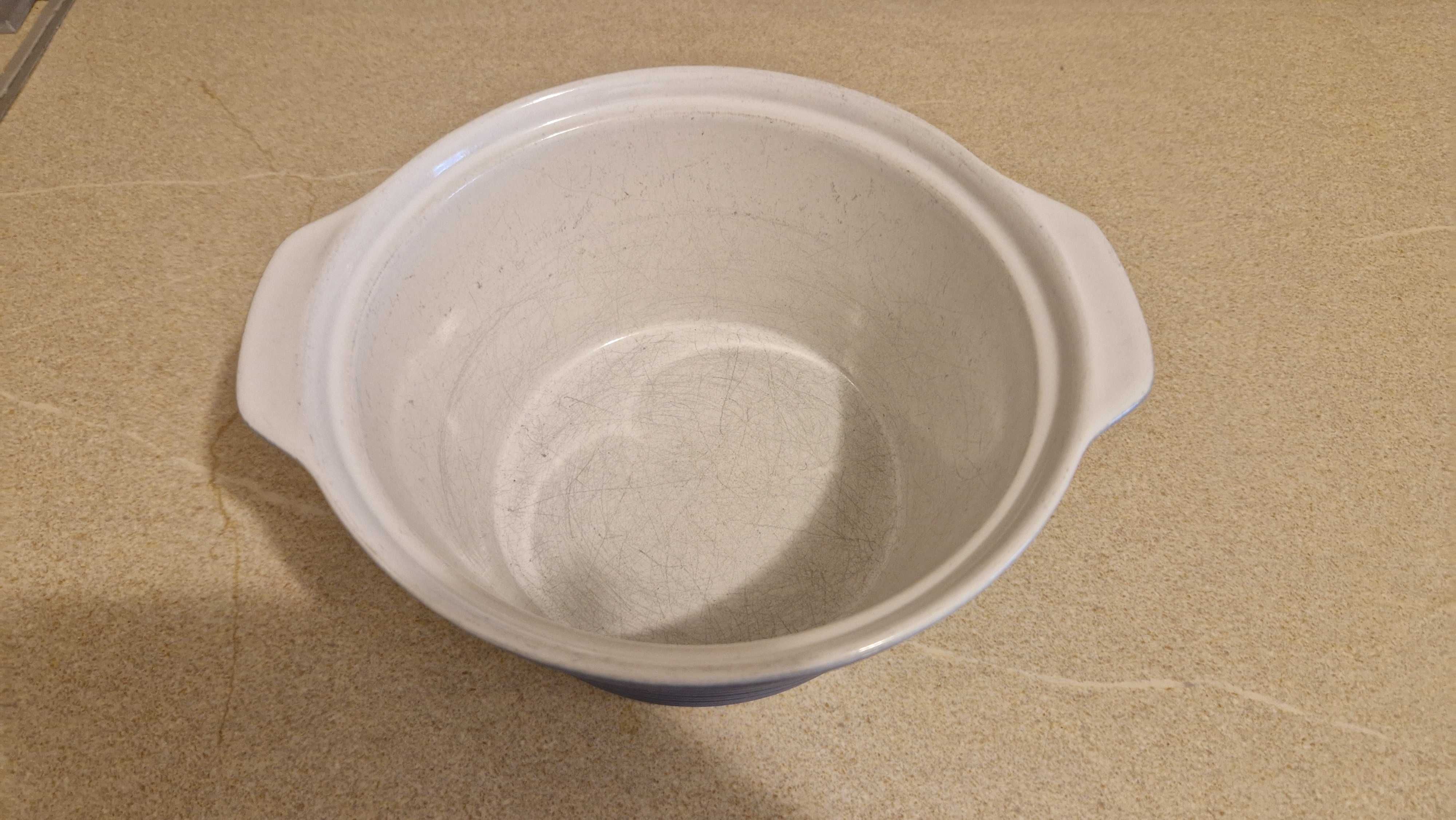 Taça de servir, pode ir ao forno, azul e branco