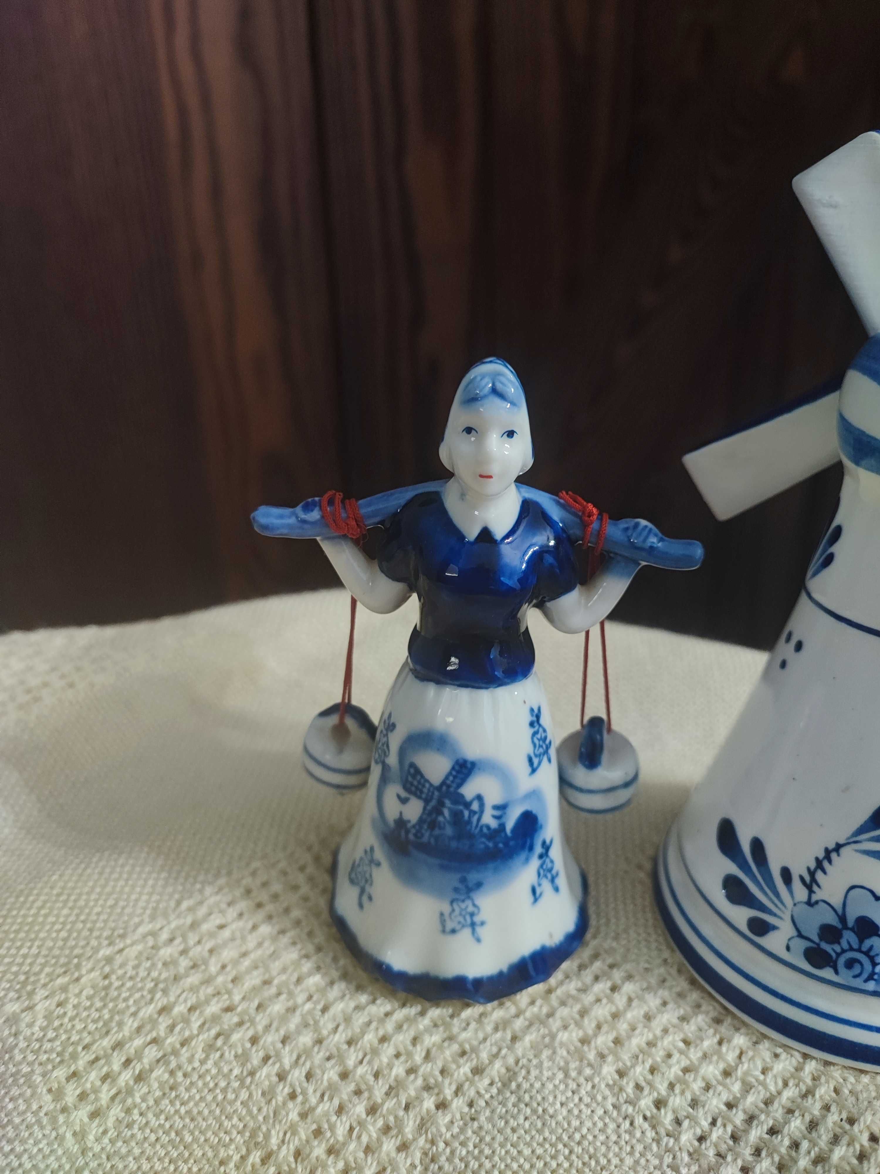 Zestaw porcelany holenderskiej wiatrak kobieta wodzianka