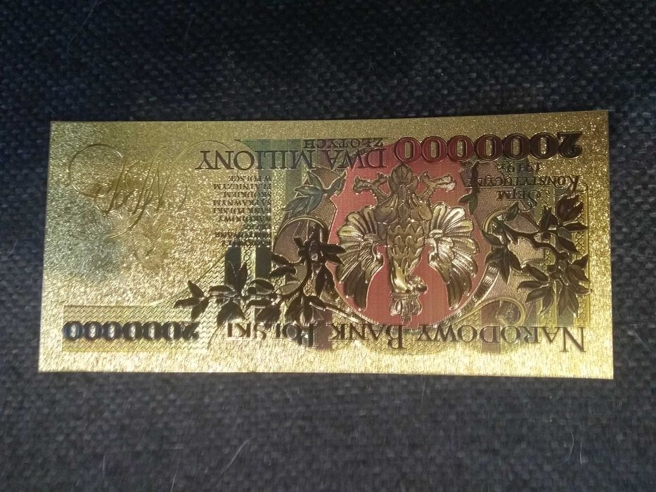 Banknot kolekcjonerski pozłacany - RL 2 miliony Ignacy Paderewski