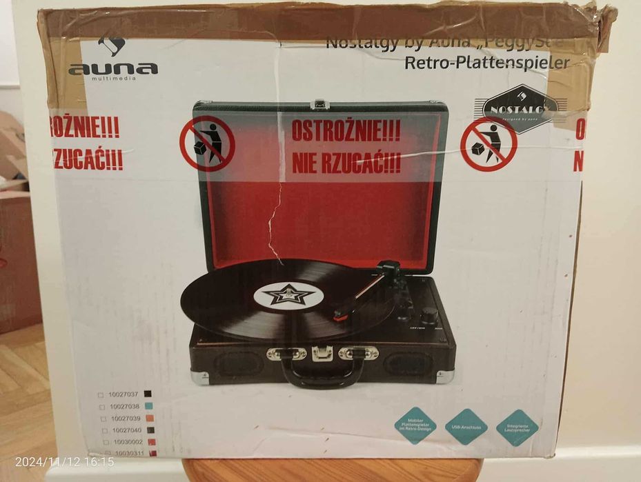 Gramofon retro Nostalgy PeggySue czerwony