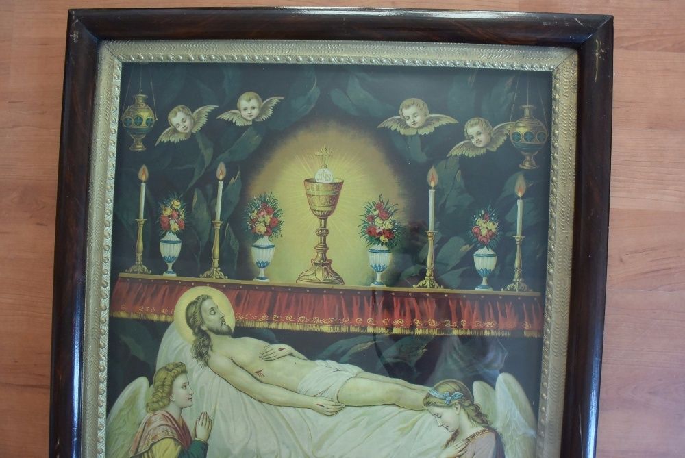 oleodruk Pan Jezus złożony w grobie