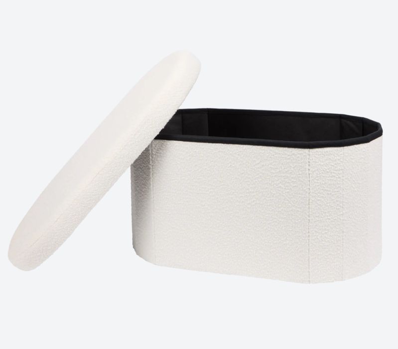 Pufa pufka sofa pidelko ze schowkiem kremowa boucle elegancka