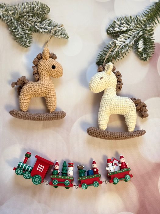 Коник гойдалка ялинкова прикраса Лошадка