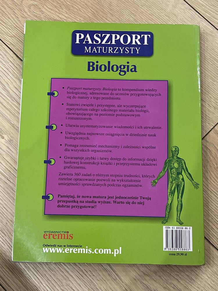 Biologia Paszport Maturzysty - Sobolewska, Wydawnictwo Eremis