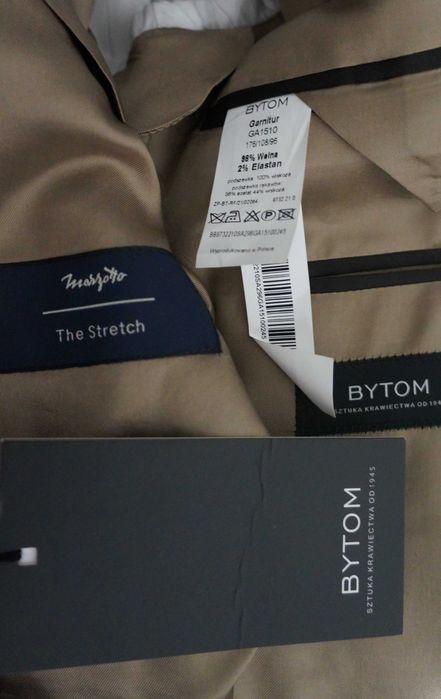 Garnitur Nowy Bytom Wełna Rozmiar 176/108/96 Brąz/Beż Krata