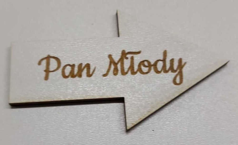 Drogowskaz strzałka Panna Młoda Pan Młody prawo lewo biały 30cm