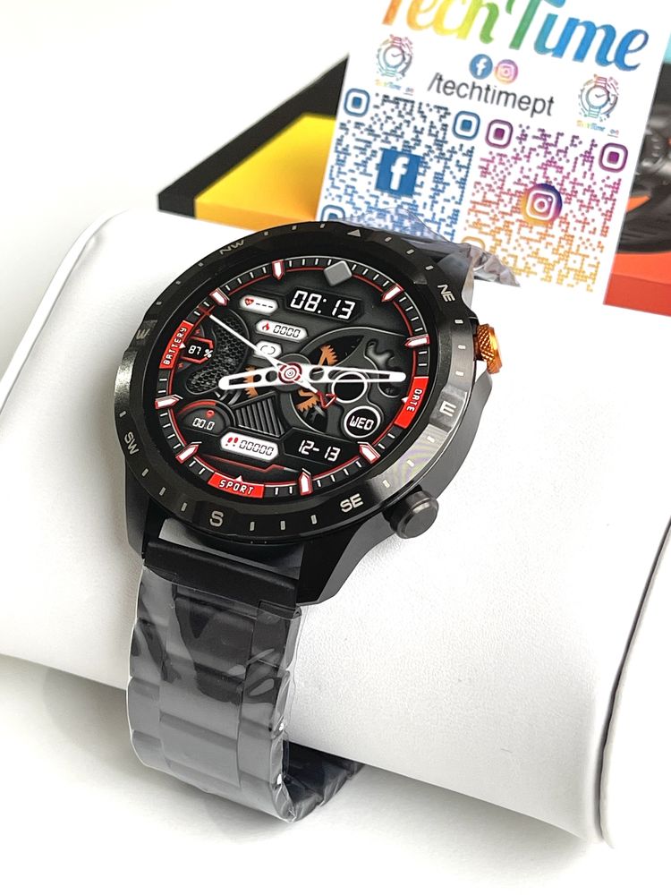 [NOVO] Smartwatch Melanda AK57 (Preto Metal+Silicone)