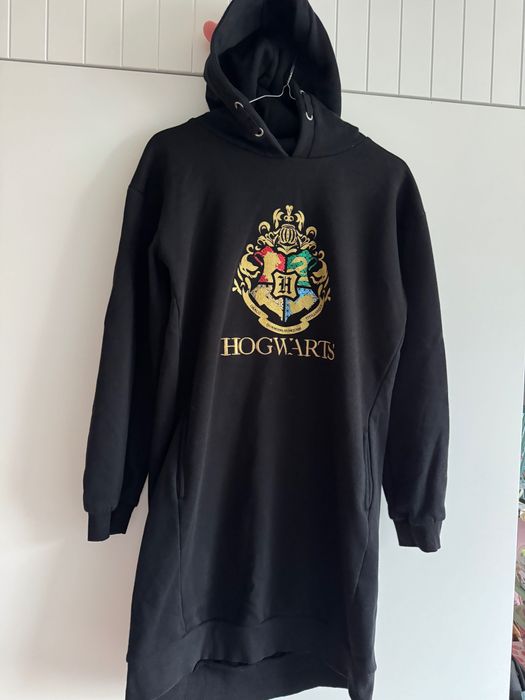 Reserved 158 czarna długa bluza hoodie Hogwart Harry Potter