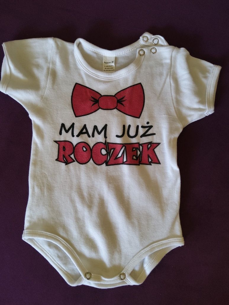 Body z napisem "mam już roczek"