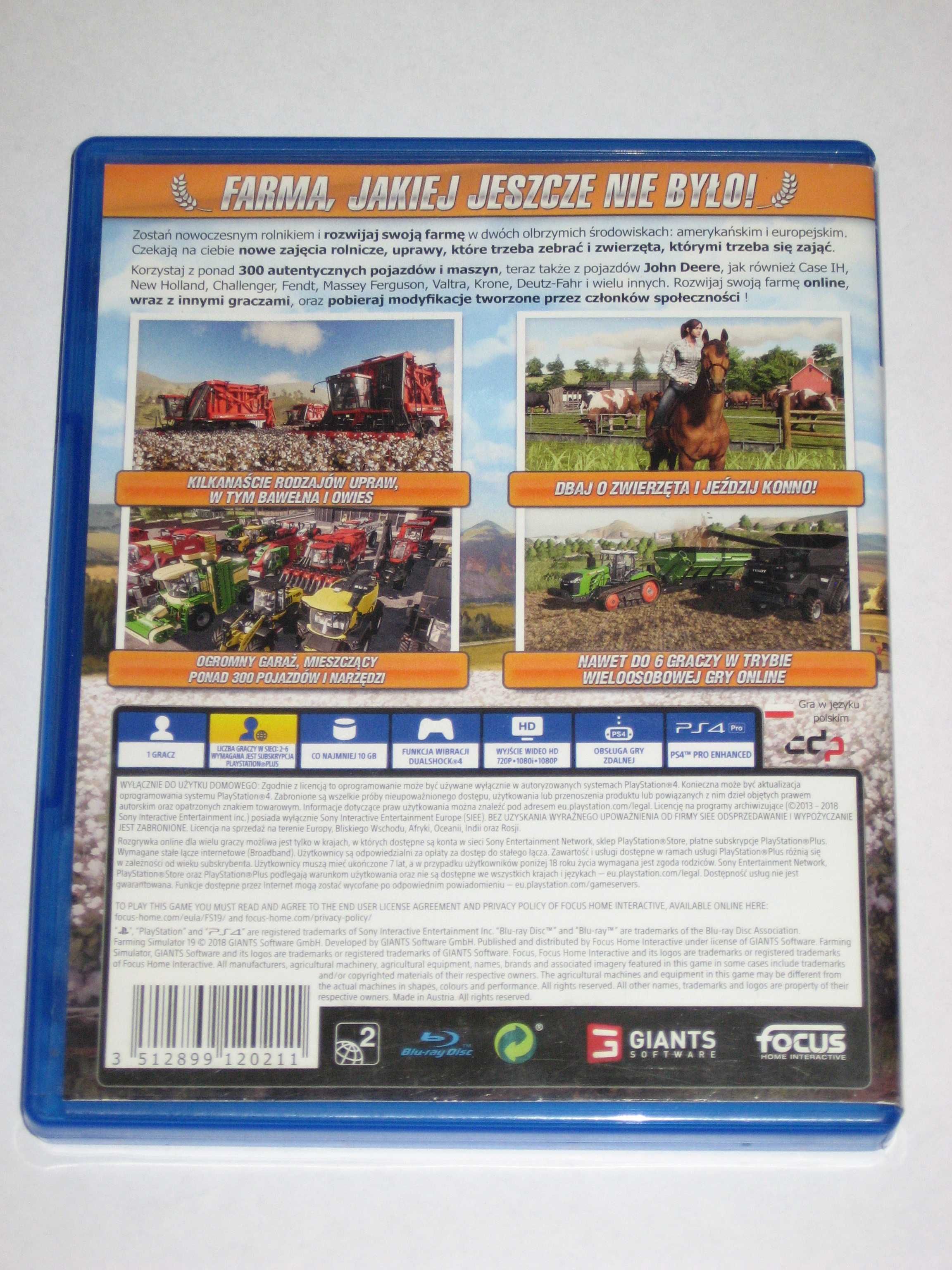 Farming Simulator 19 PS4 Play Station 4  jak NOWA! po polsku! PS4! PL!