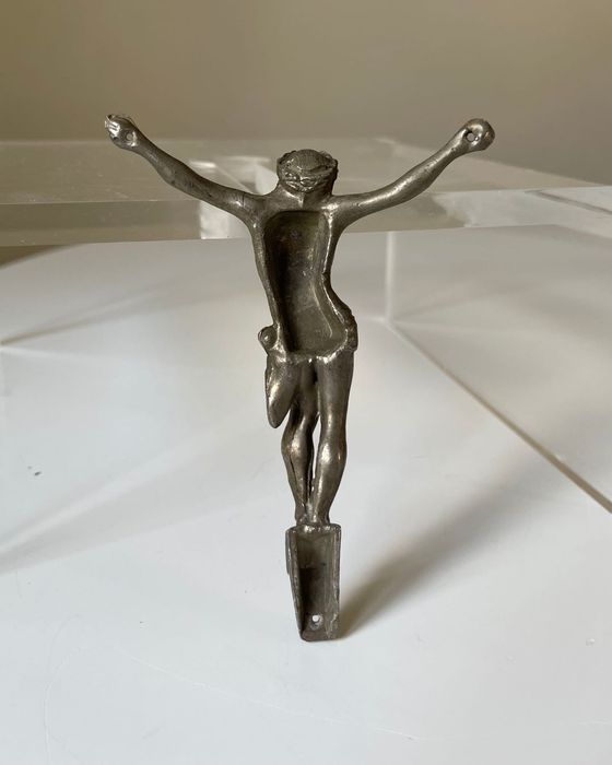 Korpus Jezus Vintage Cynkal Ołów Rzeźba Odlew Dewocjonalia