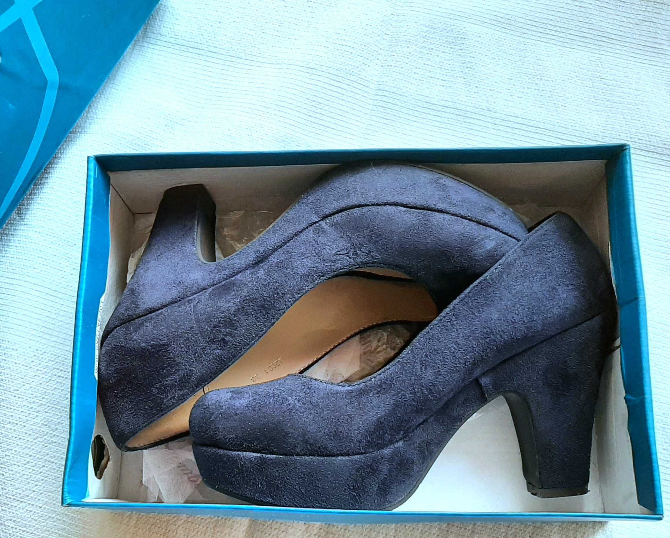 Sapatos n38 Nobuck Azul-Marinho