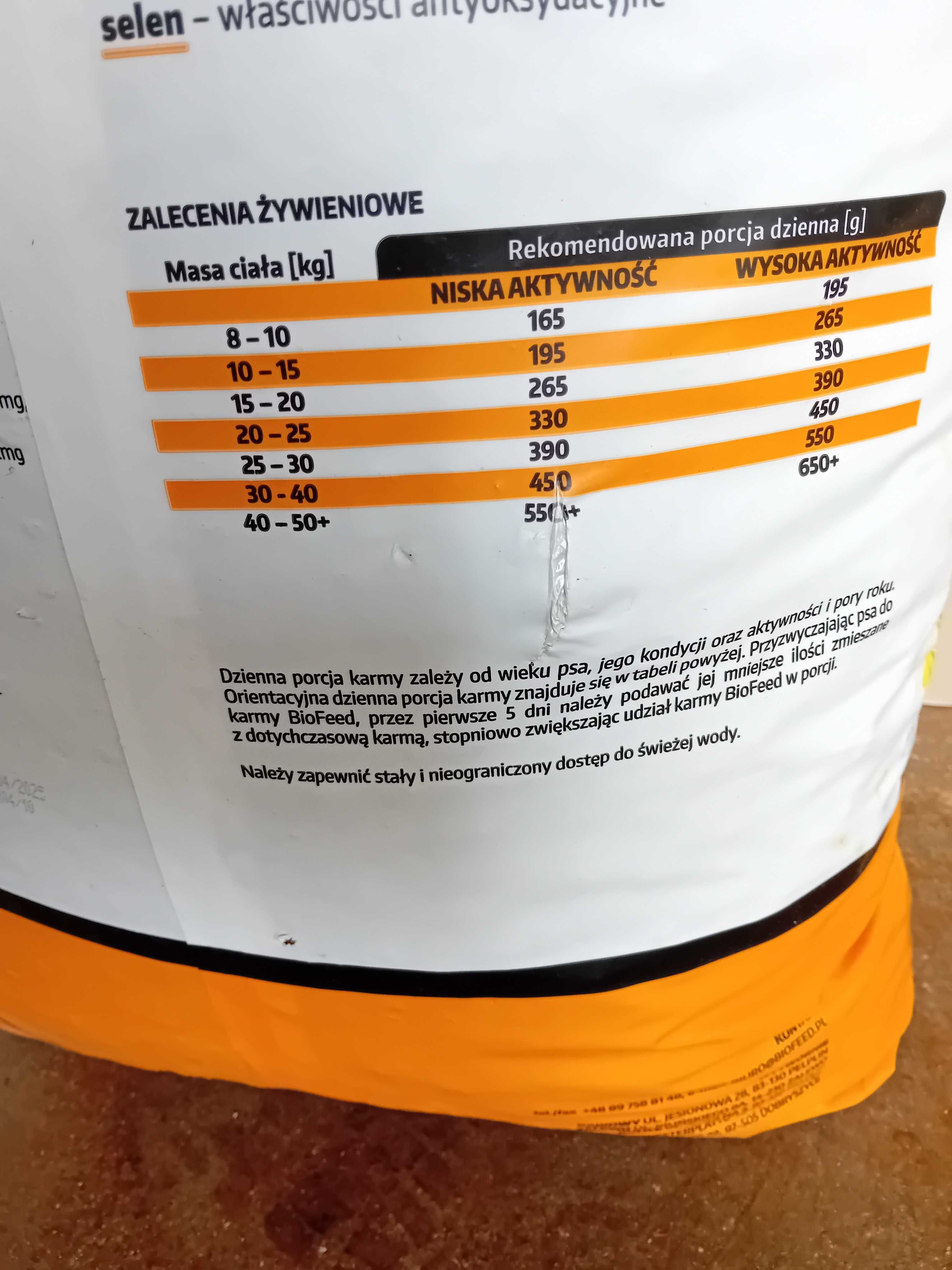 Karma dla psa BIOFEED PSI KĄSEK 20KG, z wołowiną, wszystkie rasy psów