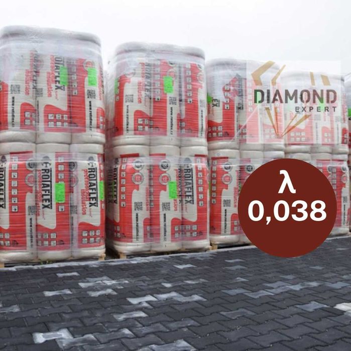 Wełna Mineralna Szklana Na Poddasze  Rolki 0,038 Wata Mata