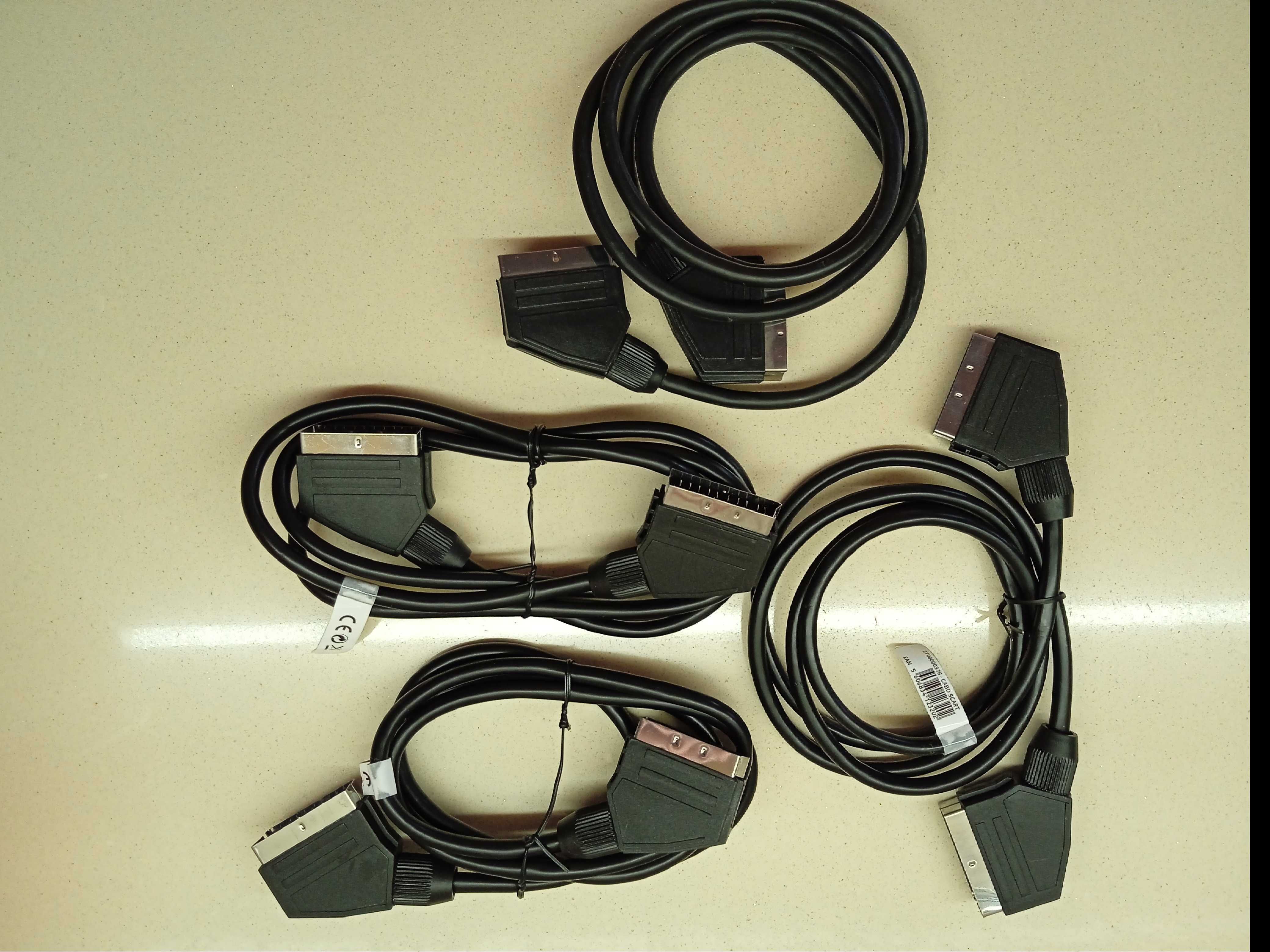 Cabos Scart (21 pinos), HDTV-RGB e audio