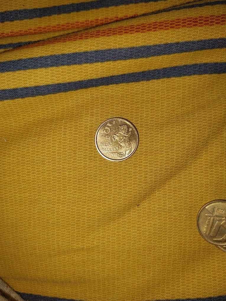 Moeda 5 pesetas Islas Baleares Espanha