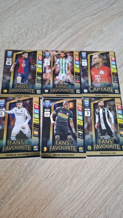 6x Karty FIFA 365,2025r. Adrenalyn XL Fans