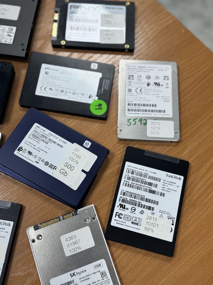 SSD 2.5 SATA 480 gb \ 500 gb \ 512 gb \ 960 gb \ 1 tb WD; Intel; Hynix