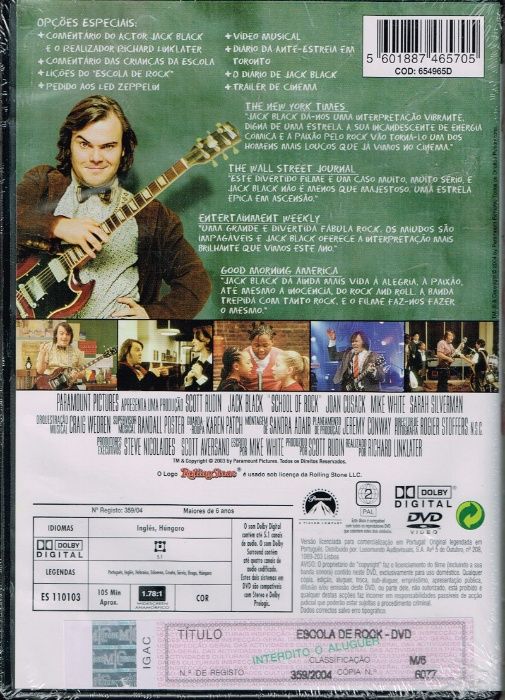 Filme em DVD: ESCOLA DE ROCK - NOVO! A Estrear! Selado!