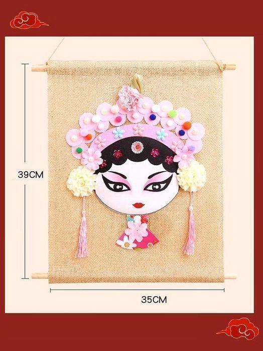 Dekoracja ścienna DIY w stylu chińskim różowa