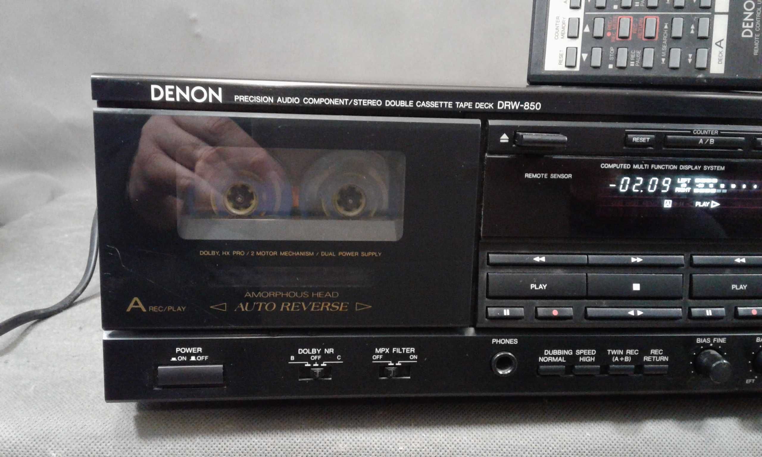 DENON DRW-850+pilot,magnetofon kasetowy