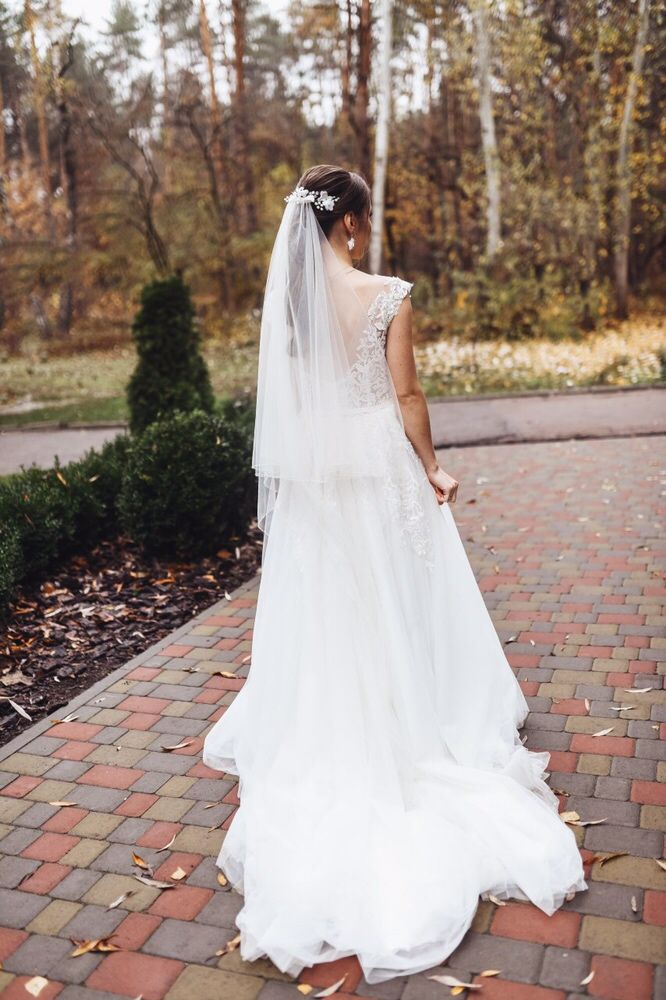 Свадебное платье/ весільна сукня мереживо корсет XS-S