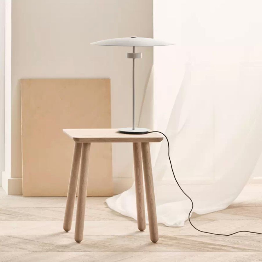 Duńska lampa stołowa Bolia Reflection, czarne aluminium