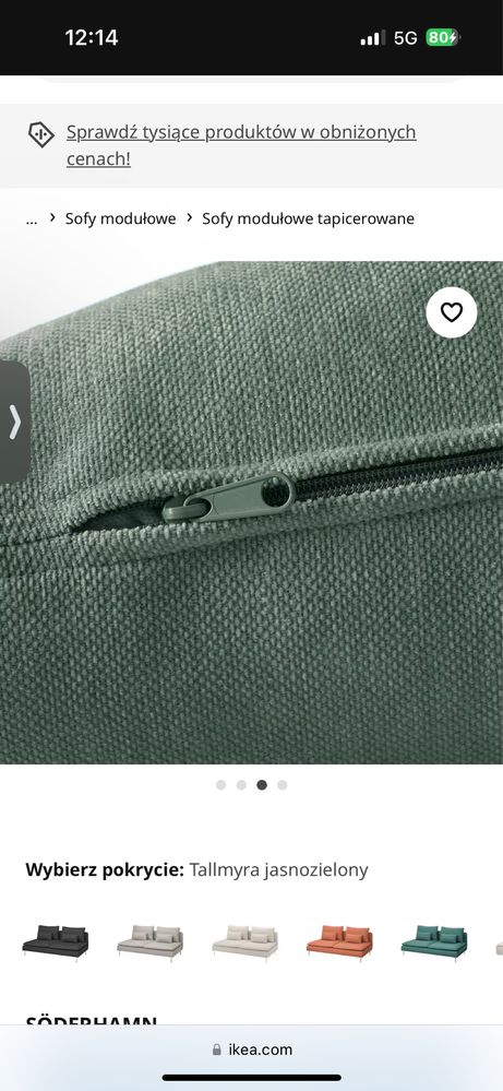 Ikea SÖDERHAMN Pokrycie sekcji 3-osobowej