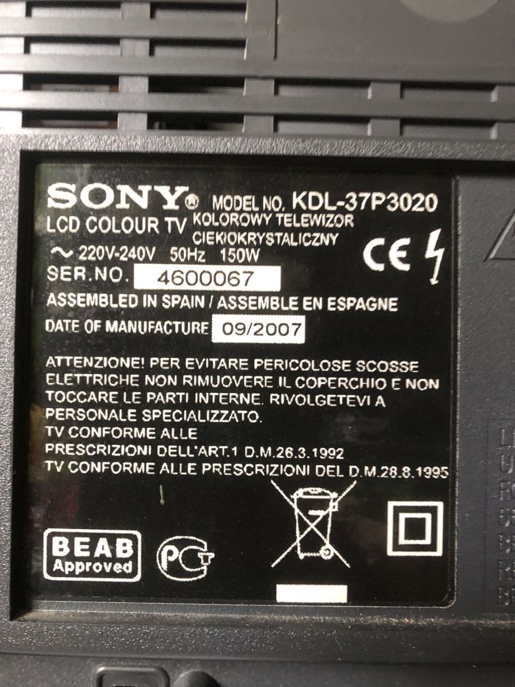 Telewizor Sony Bravia LCD z oryg pilotem
