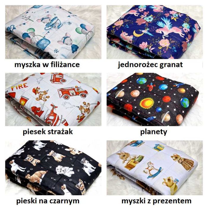 Kołdra obciążeniowa Koc sensoryczny dla dzieci 100x150 Terapeutyczny