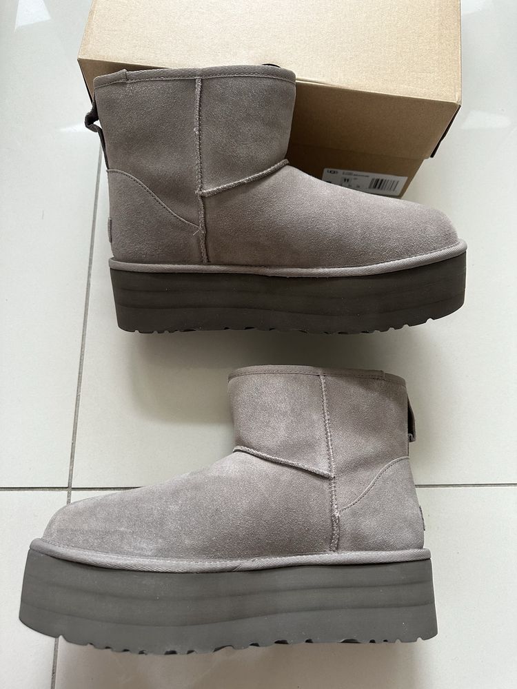 Botki UGG Classic Mini Platform nowe z metką rozmiar 42 szare beżowe