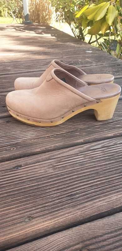 Drewniaki Klapki Skóra  UGG 38,5