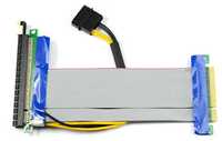 Райзер PCI-E 8 x -> 16x гибкий с питанием MOLEX удлинитель шлейф Riser