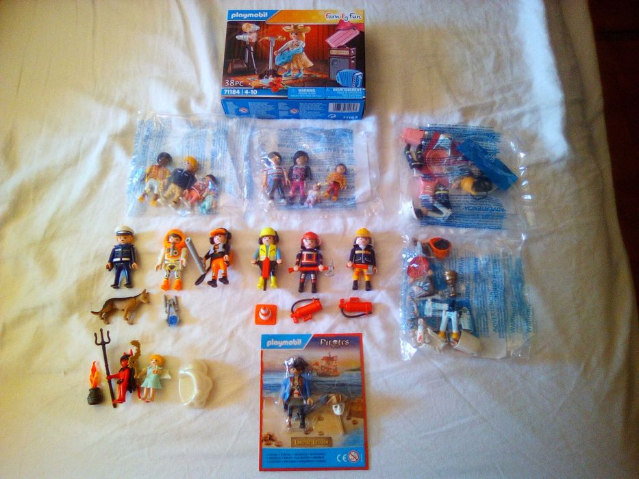 Pack Playmobil Cantora Policia Bombeiro Obras Pirata Revistas