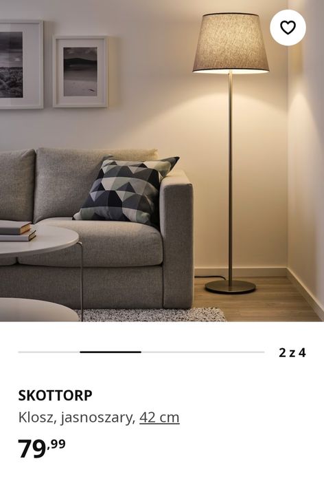 Abażur Ikea  - Popiel , Siwy