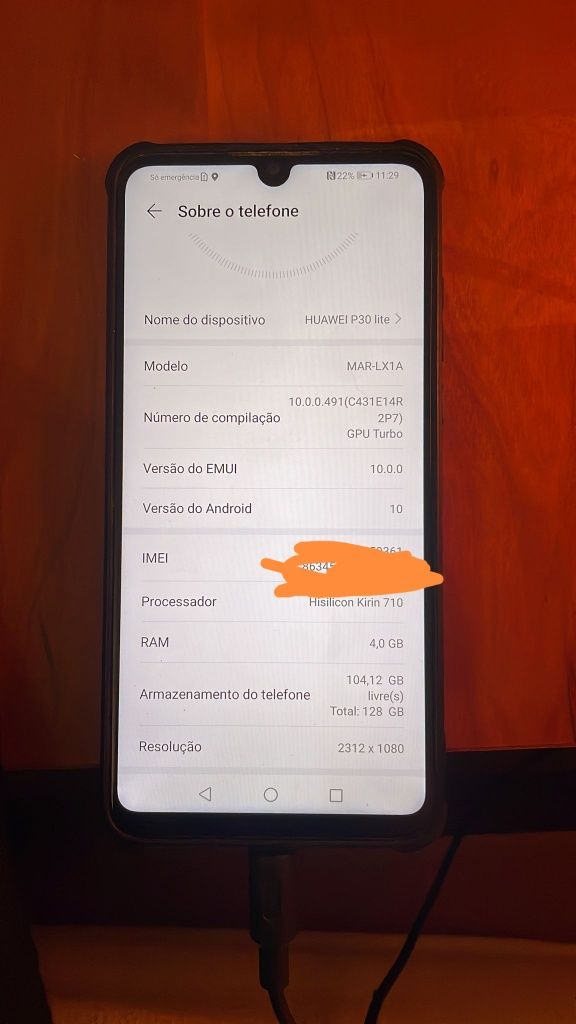 HUAWEI P30 LITE RAM 4. 0 GB/128. 0 GB sem carregador