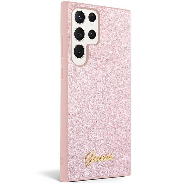 Guess Guhcs23Lhggshp S23 Ultra S918 Różowy/Pink Hard Case Glitter