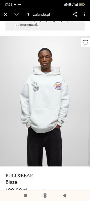 Bluza biała pull & bear stwd