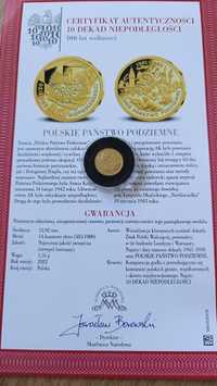 10 dekad niepodległości złoto medal polskie państwo podziemne