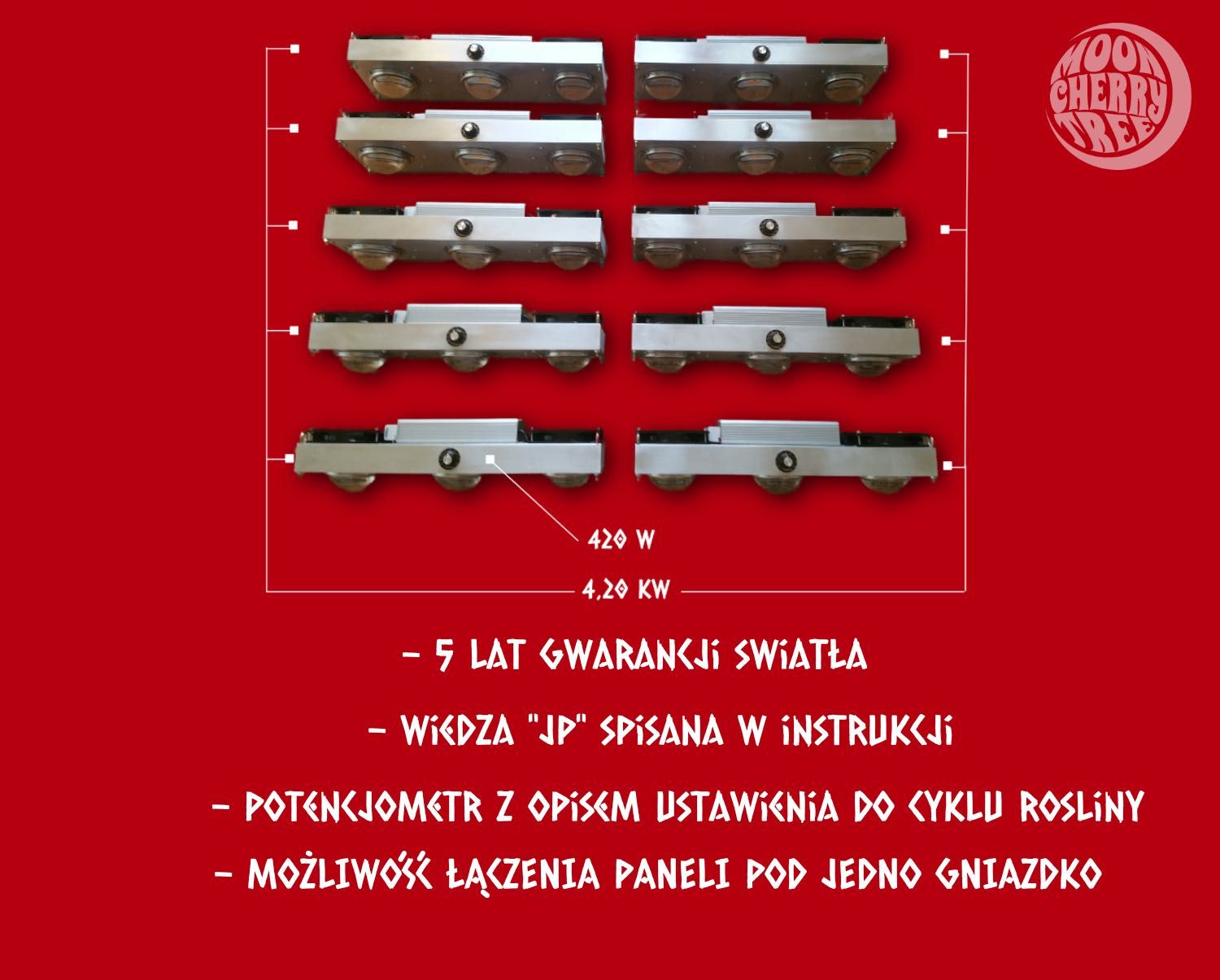MOON CHERRY TREE Panel LED GROW CLU058 420W do uprawy rolniczej