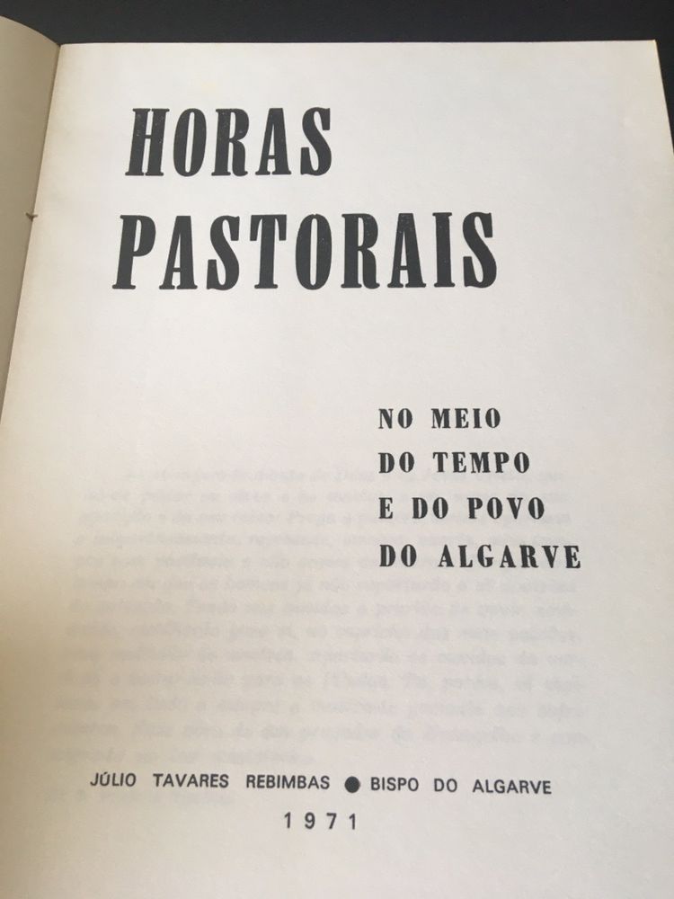 Livro horas pastorais no meio do tempo e povo do algarve