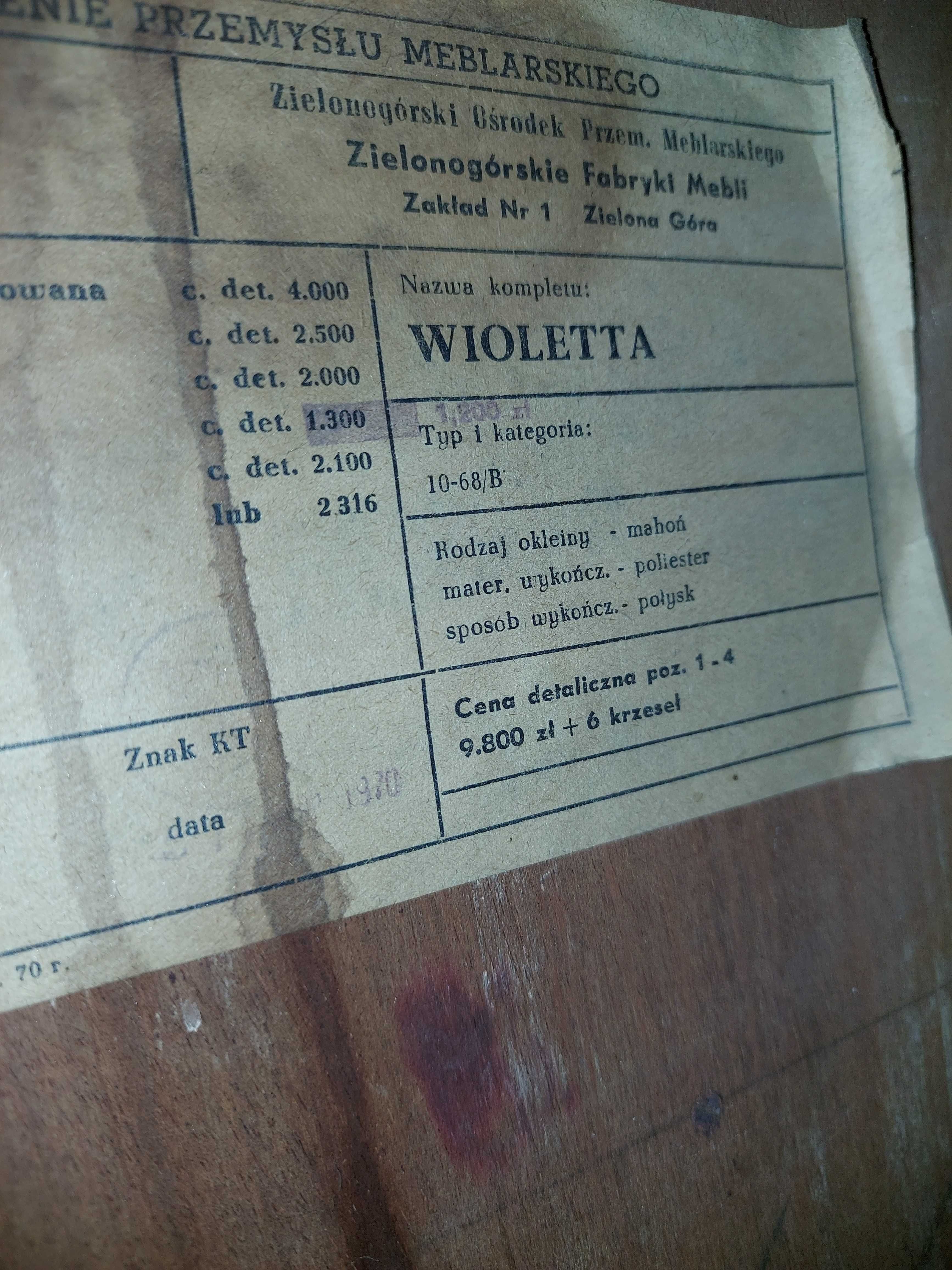 Zestaw meblowy Wioletta vintage
