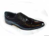 BnW Moskała Wizytowe buty męskie lakierowane czarne