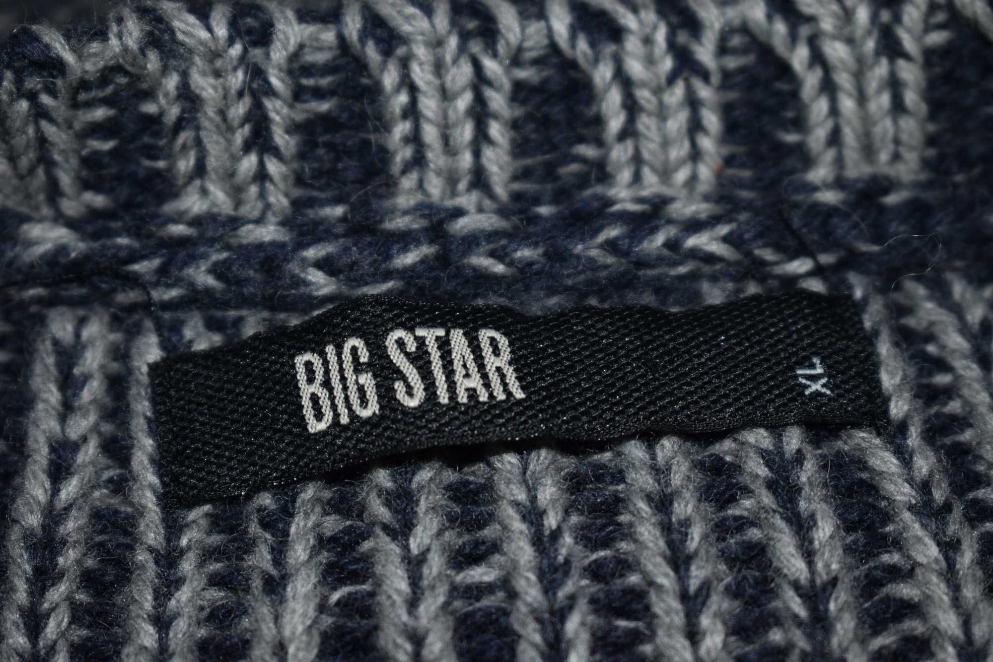 Sweter XL ciepły dzianinowy sweterek prążkowany L Big Star męski