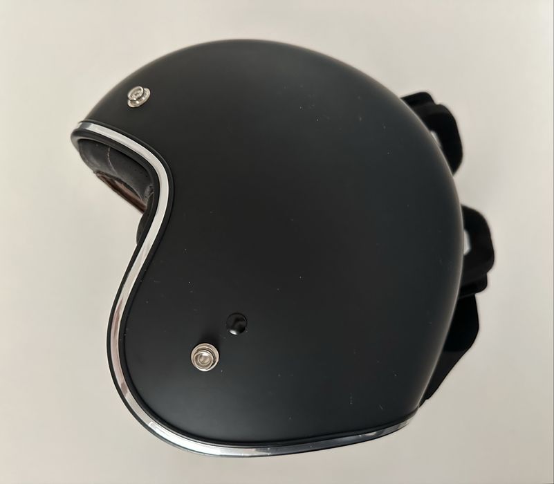 Capacete mota aberto ORIGINE preto + óculos removíveis