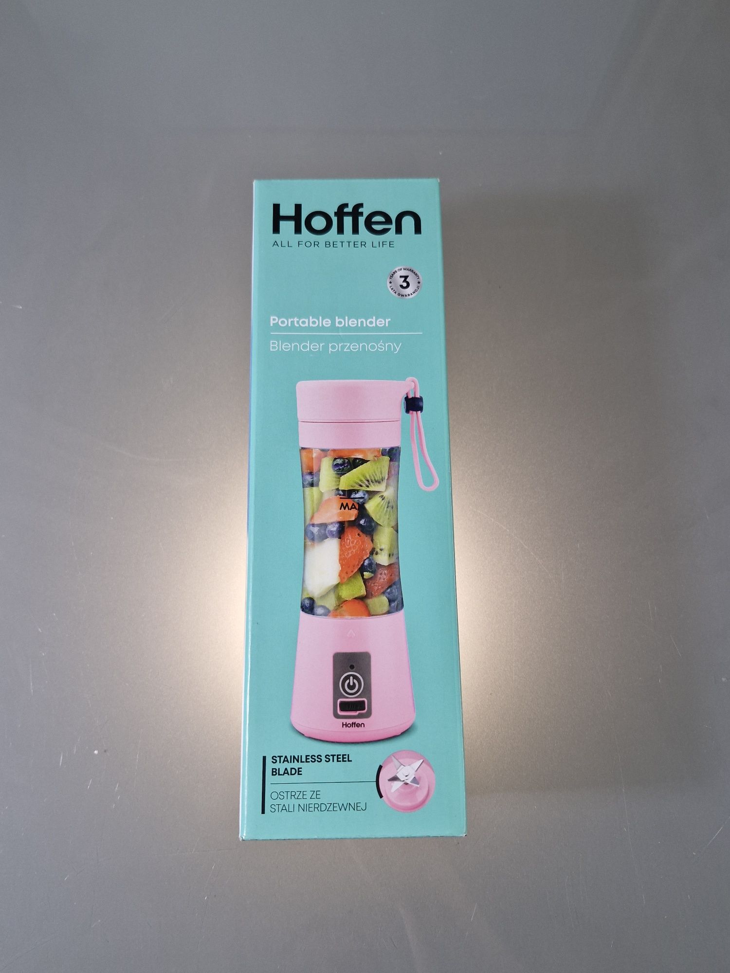 Blender Akumulatorowy Hoffen Przenośny Turystyczny Ładowarka 300 ml