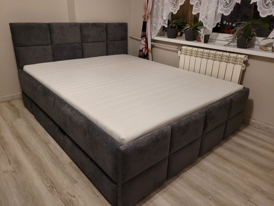 Łóżko tapicerowane kontynentalne małżeńskie 160x200 producent  nowe