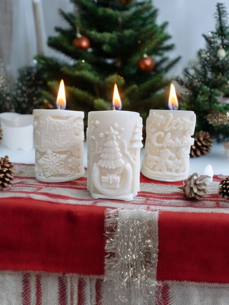 Zestaw 3 świątecznych świec sojowych Christmas świece sojowe świeca so